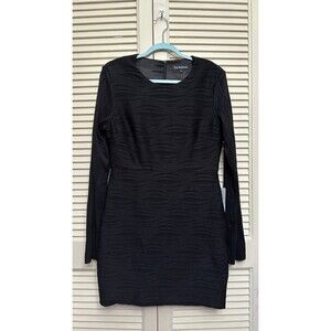 En Saison Vivian Wavy Stripe Jacquard Long Sleeve Minidress Size L